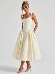 Yaela- Puffy plaid dress